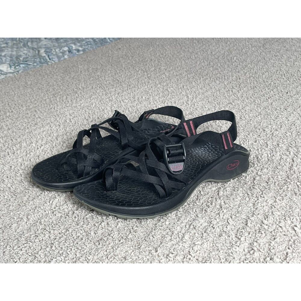 CHACO Zong X Sandals Ecotread Sport Water Hiking Black Pink Women Sz 9